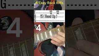 6 Easy Rock Riffs Guitar Lesson - With Tabs #guitarlesson #guitar #rockguitar #riffs