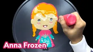Frozen Cartoon - Pancake Art, Anna Frozen Pancakes By Rainbow Pancake Art