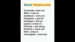 Phrasal Verbs meaning/ 