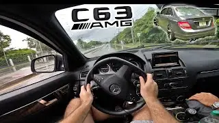 C63 AMG (W204) meets slippery roads... | Mercedes-Benz C63 AMG POV Drive [4K]