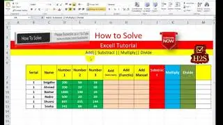 MS Excel Basic || Excel Tutorial Bangla || Add, Substract, Sum, Divide || MS Office Basic