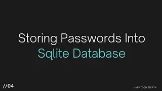 Store Data In Sqlite Database | Password Manager Using Python | Episode 4