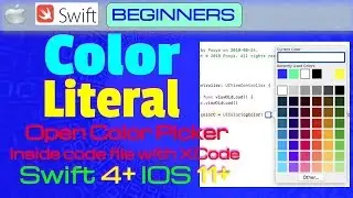 Swift, Xcode 7+, Beginners, Tricks: Open Color Picker in Source Code(Color Literal, 