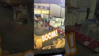 He punctured the tire with a forklift. 🤔 