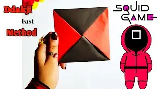 How To Make Ddakji /Squid Game Ddakji Tutorial/Squid Game Card Flip/DIY Origami Ddakji