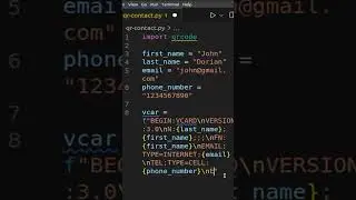 Quick and Easy QR Code Generation (Contact card) with Python under 60s | Code with SJ