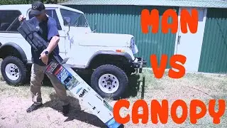 Man vs Canopy! Testing the Harbor Freight CoverPro 10x10 Slang Leg Pop Up Canopy.