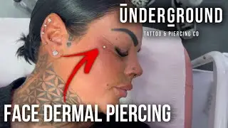 Face dermal piercing 
