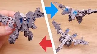 LEGO brick 2 heads Pteranodon transformer robot tutorial Twin Heads 