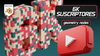 Texto de Lego en Blender 3.4.1 - Geometry Nodes