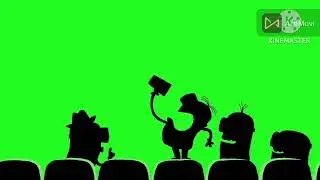 minions watching green screen 2