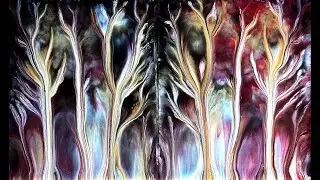 (601) Double dip with scrape off paint ~ Acrylic pouring ~ Fluid art technique ~ 