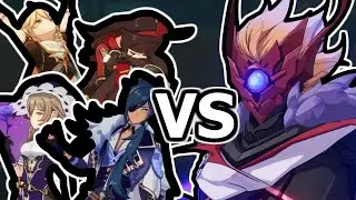 Fighting Childe Boss with Starter Team be like (Genshin Impact)