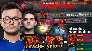 MIRACLE spectates YATORO's Rampage, M-god mid & Yatoro carry in SAME TEAM