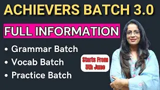 Achievers Batch 3.0 | A- Z English Batch For SSC CGL 2024 | How to Prepare for SSC CGL 2024|Rani mam