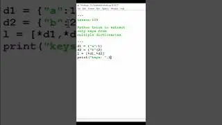 python trick to get only keys of dictionaries 