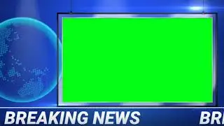 Breaking news studio with desk  green screen news studio / Brain Master