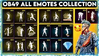 FREE FIRE OB49 UPDATE ALL EMOTES COLLECTION | OB49 ALL EMOTES | OB49 UPDATE FREE EMOTES