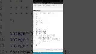 Star Pattern In Apex #apex #codding #salesforce