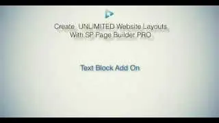 SP Pagebuilder Pro Tutorial - Text Block Add On