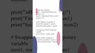 PYTHON PROGRAM TO SWAP TWO NUMBERS #python #pythonprogramming#interview