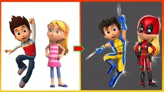 Transforming PAW PATROL Ryder & Katie Into Deadpool & Wolverine 2024 - Paw Patrol Transformation