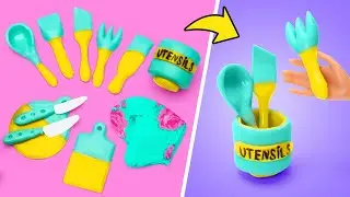 Craft Mini Kitchen Utensils for Dolls with Polymer Clay!