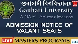 MASTERS PROGRAM VACANT SEATS ADMISSION, 2021