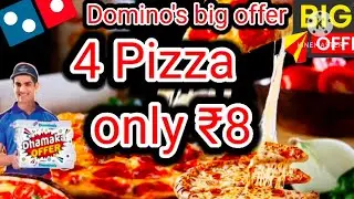 4 Pizza only ₹8|Domino's coupon code today|coupon code