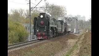 П36-0120 и Л-2057 с ретропоездом и ЭП2Д-0044, перегон Тушино - Павшино