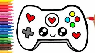 How to Draw Gamepad for kids 🌈 Bolalar uchun geympad boshqaruvchisini qanday chizish mumkin