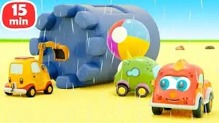 Строим замок из песка и гоняем по песочнице! 🏎🏜 Мультики Машинки Мокас для малышей