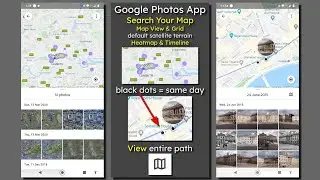 Google Photos App Search Your Photos for a Heatmap Timeline black dots for same day and Entire Path