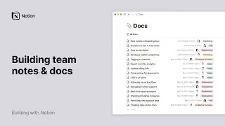Build a team notes & docs database in Notion