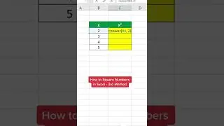 How to Square Numbers in Excel: 3rd Method! 