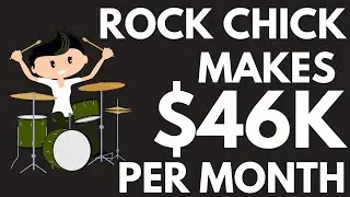 Rock Chick Plays Drums And Makes $46K Per Month With Only 57 Uploads, and 2.23M Subscribers