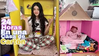 24 HORAS EN UNA CASITA DE CARTON CON MI BEBÉ REBORN ANGELA 🏡 / ME QUEDÉ TRABADA EN LA CASA 😡