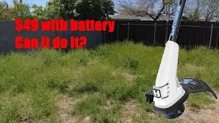 On Sale! $49 Hart 20v String Trimmer vs Arizona Weeds. Can It Do It?