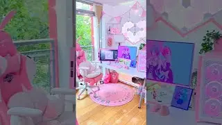 my gamer girl pink desk setup! ♡ kawaii room tour (tiktok/shorts)