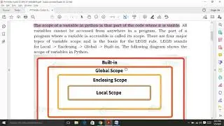PYTHON SCOPE OF VARIABLES