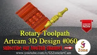 How to  Make Rotary Toolpath | Artcam 3D model 