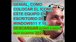 GENIAL,COMO COLOCAR EL ICONO ESTE EQUIPO EN ESCRITORIO DE WINDOWS 11 Y 10,DESCARGA ICONOS GRATIS 💕🛫😍