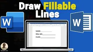 How to Draw Fillable LIne in MS Word | Insert LIne in Front of Text in Microsoft Word - Full Guide