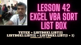 Lesson 42 Excel vba Sort List Box