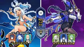 NEW 5.0 Spiral Abyss | C0R1 Mualani Vaporize & C0 Clorinde Hyperbloom | 9★