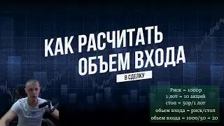 Как рассчитать объем входа в сделку.  Сколько акций покупать. Как соблюдать риски в торговле.