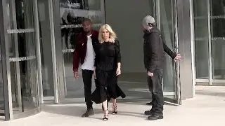 Kim Kardashian and Kanye West leaving Louis Vuitton Fashion Show and heading back to their hotel