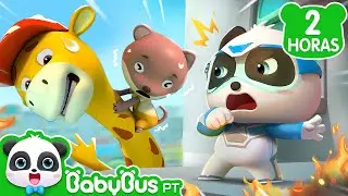 Bombeiro Girafa 🔥🧑‍🚒 | 2 HORAS DE BABYBUS | +Completo | Desenhos Animados em Português