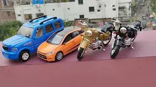 Mahindra Scorpio, Hyundai i20, Royal Enfield Bullet 350, Model Car, Off-road, 1/32Diecast, Miniature