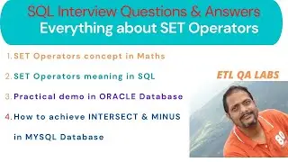 ETL Testing | Set Operators in SQL | All you need to know about SET operators in SQL